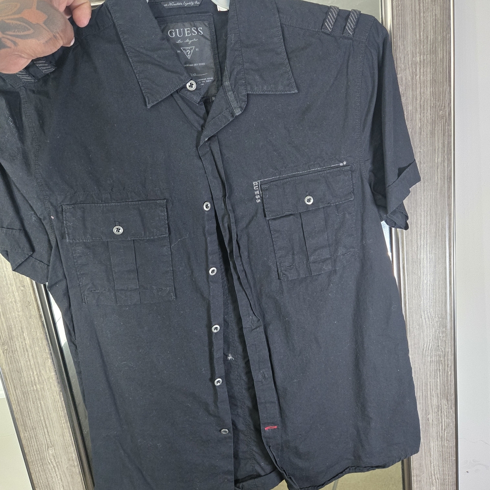 GUESS Men's Dark Button Down Shirt